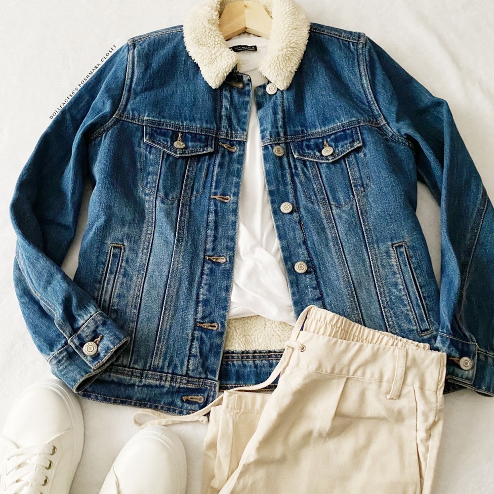 Faux Shearling Lined Jean Jacket